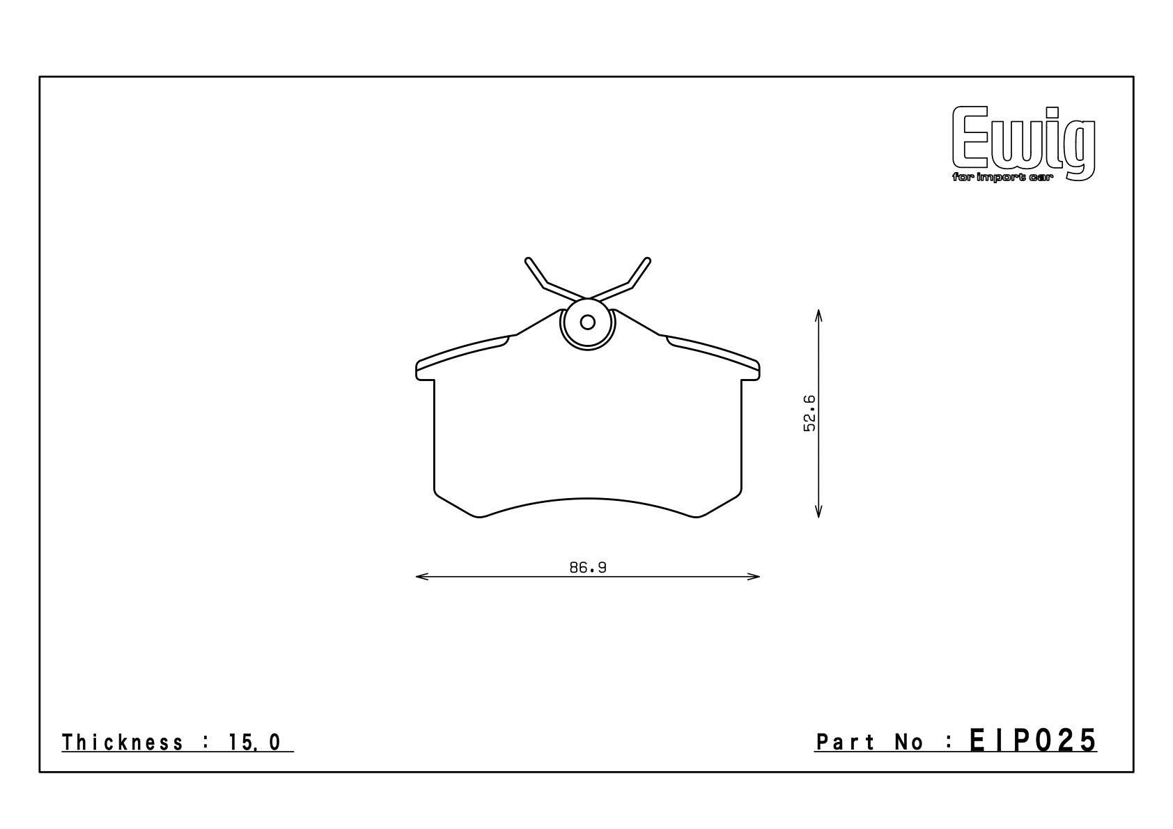 Hinterachse EIP025-15mm