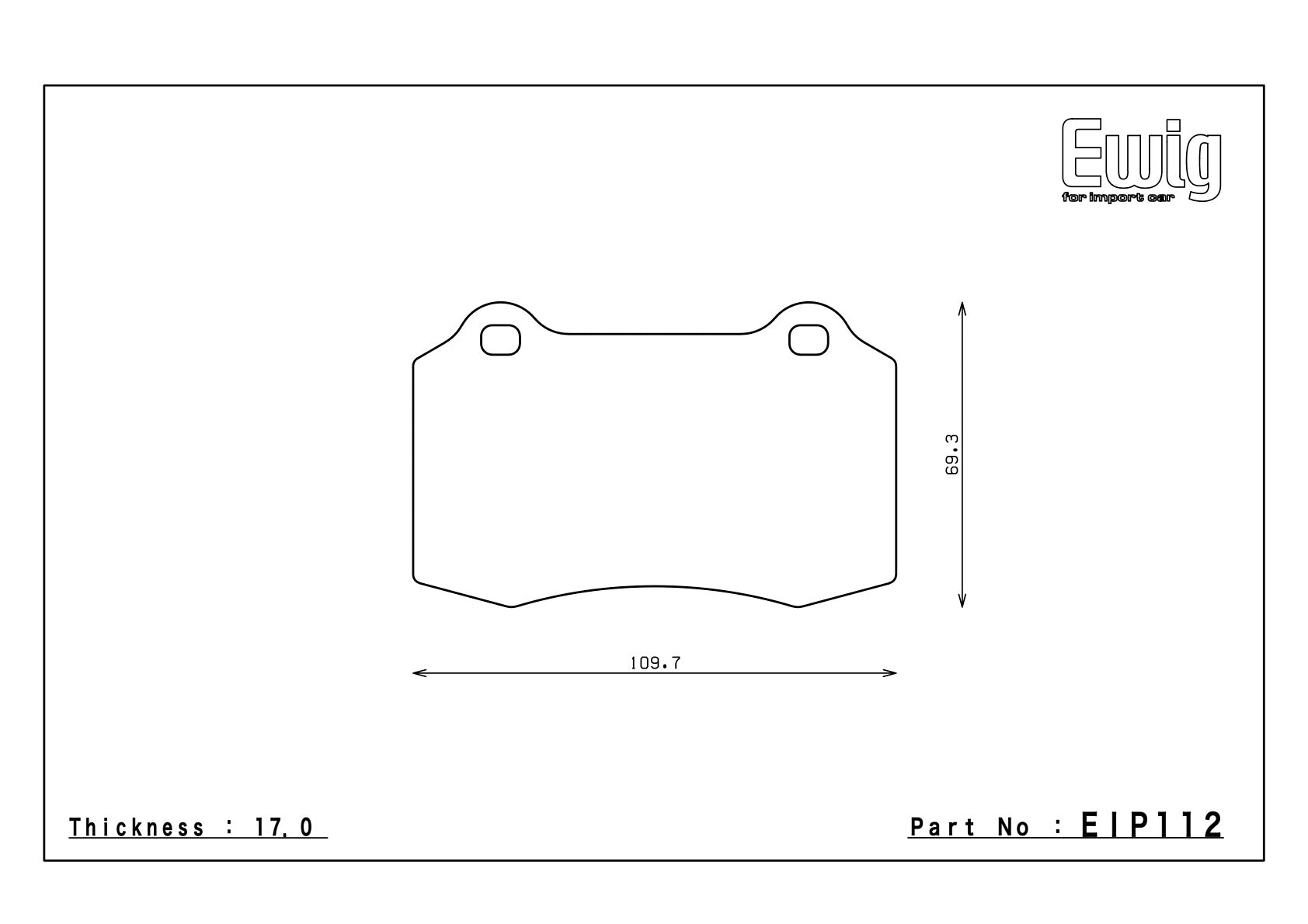 Rear axle EIP112-15mm