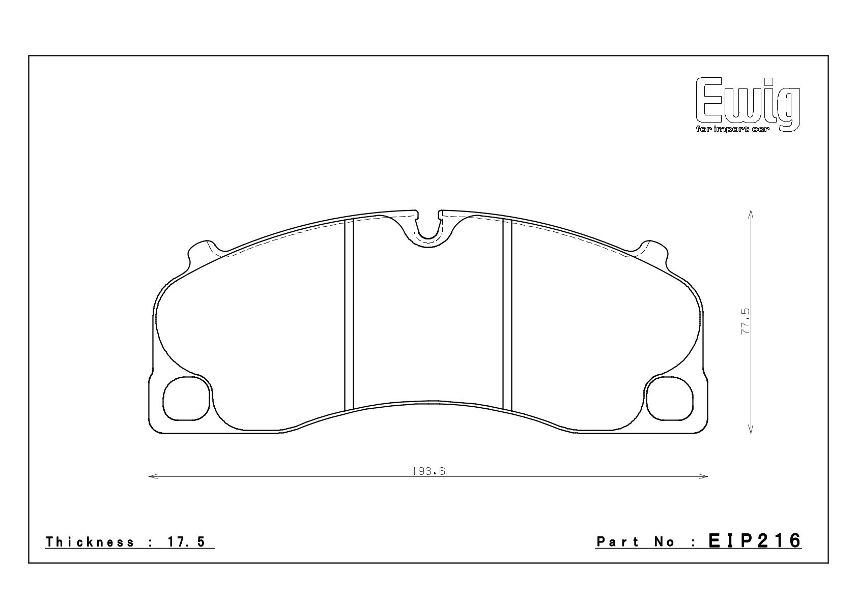 EIP216 front axle not for ceramic brake