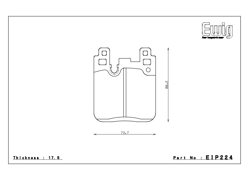 Rear axle EIP224-17.5mm